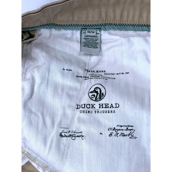 Duck Head Chino Trousers Khaki Straight Leg Flat Front Mens Size 44/34 - Picture 4 of 10